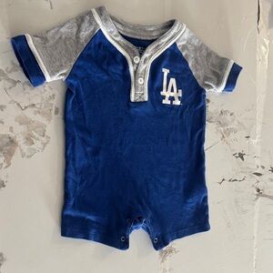 Vintage Dodgers MLB Blue and Gray Infant Romper